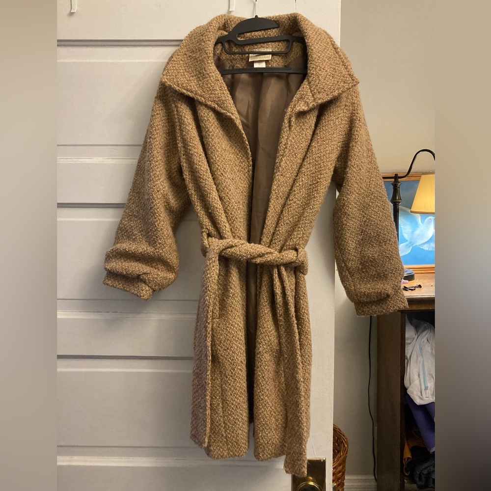 BOYNE VALLEY WEAVERS / handcrafted in Ireland - Wool Blend Camel coat - belt